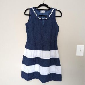 Mogador Anacapri 100% Linen Striped Sleeveless Dress